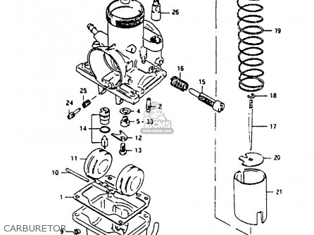 CARBURETOR - GP100E 1983 (D) UNITED KINGDOM NORWAY (E02 E16)