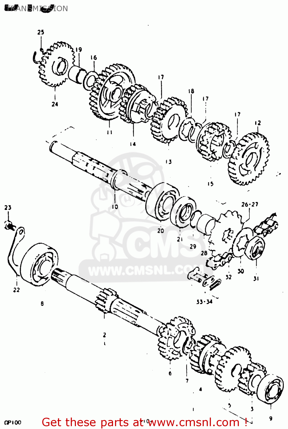 TRANSMISSION GP100U 1979 (N) (E01 E02 E06 E13 E14 E24 E30)