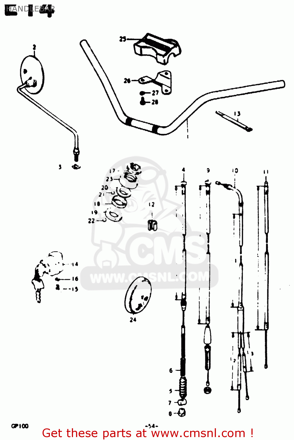 HANDLEBAR GP100U 1979 (N) (E01 E02 E06 E13 E14 E24 E30)