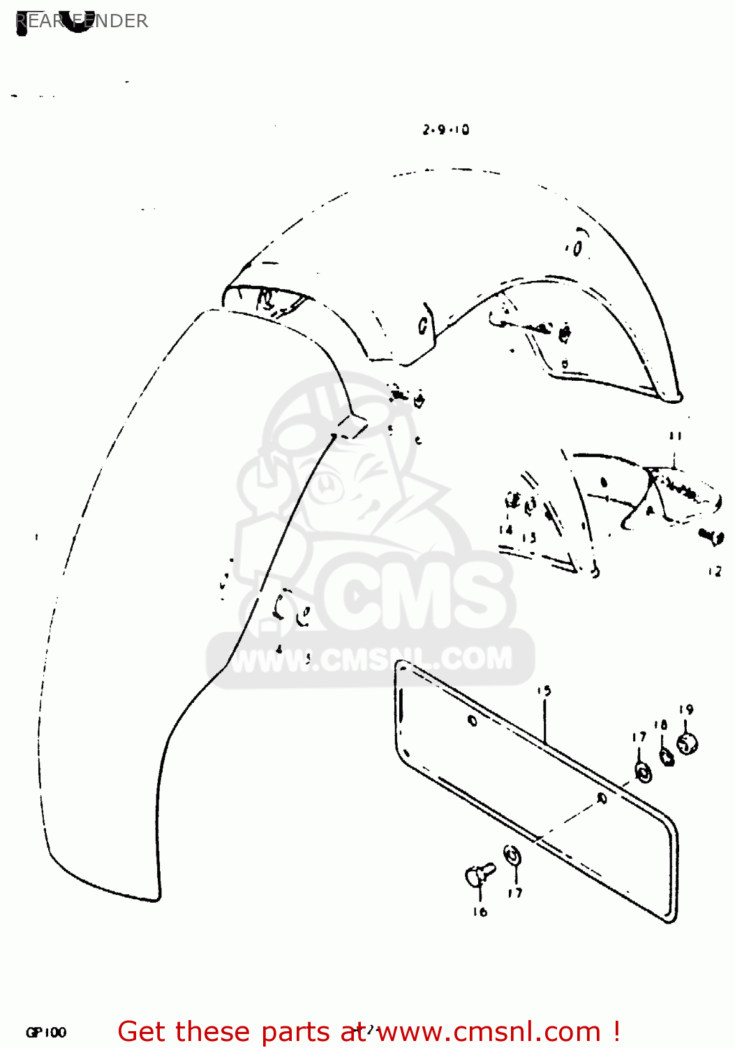 REAR FENDER GP100U 1979 (N) (E01 E02 E06 E13 E14 E24 E30)
