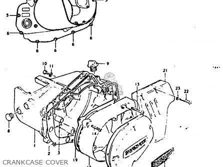 CRANKCASE COVER - GP100U 1979 (N) (E01 E02 E06 E13 E14 E24 E30)