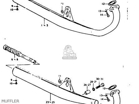 MUFFLER - GP100U 1979 (N) (E01 E02 E06 E13 E14 E24 E30)