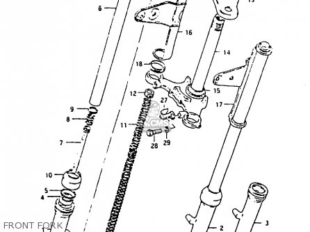 FRONT FORK - GP100U 1981 (X) UNITED KINGDOM (E02)