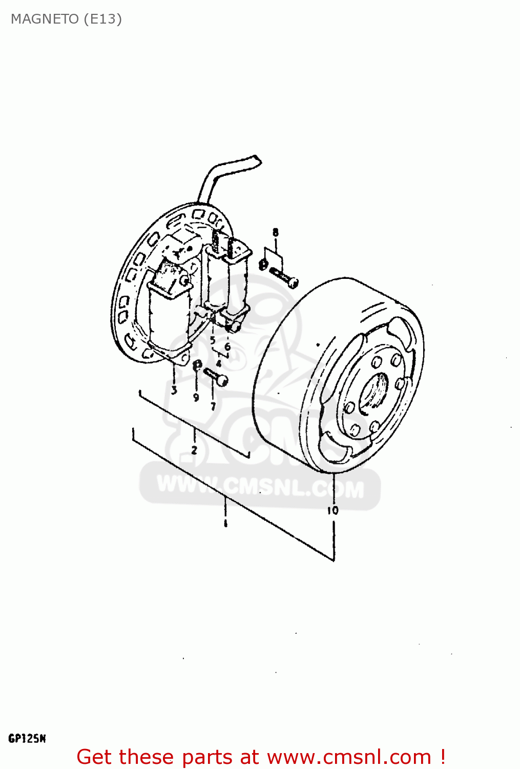 MAGNETO (E13) GP125 1978 (C) (E01 E02 E04 E06 E13 E17 E18 E21 E22 E24 E30)
