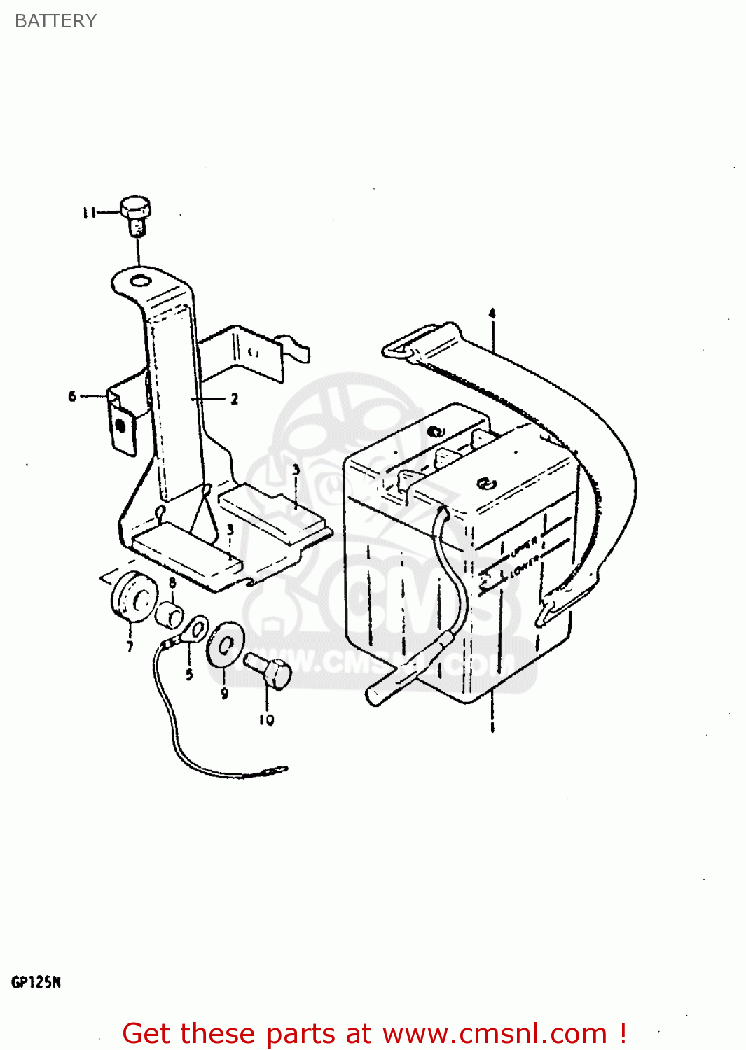 BATTERY GP125 1978 (C) (E01 E02 E04 E06 E13 E17 E18 E21 E22 E24 E30)