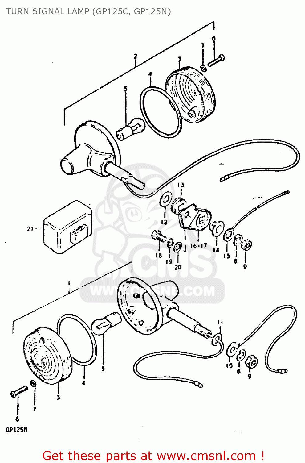 TURN SIGNAL LAMP (GP125C, GP125N) GP125 1978 (C) (E01 E02 E04 E06 E13 E17 E18 E21 E22 E24 E30)