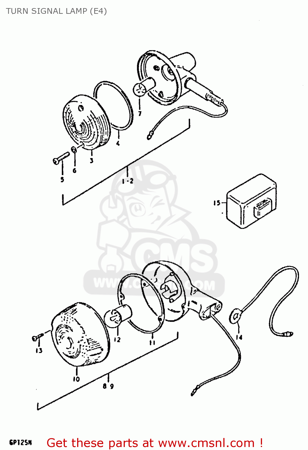 TURN SIGNAL LAMP (E4) GP125 1978 (C) (E01 E02 E04 E06 E13 E17 E18 E21 E22 E24 E30)