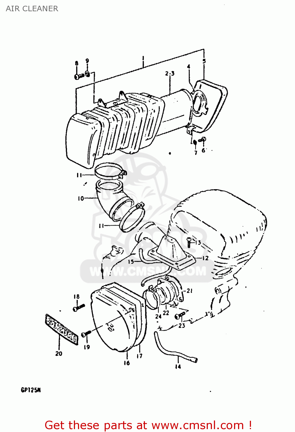 AIR CLEANER GP125 1978 (C) (E01 E02 E04 E06 E13 E17 E18 E21 E22 E24 E30)