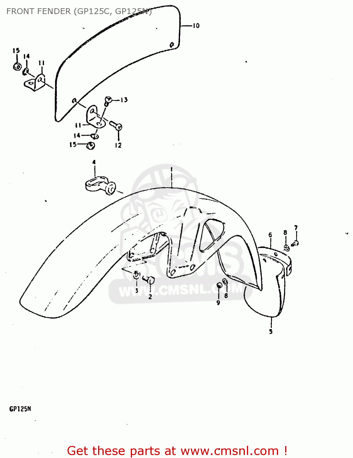FRONT FENDER (GP125C, GP125N) GP125 1978 (C) (E01 E02 E04 E06 E13 E17 E18 E21 E22 E24 E30)