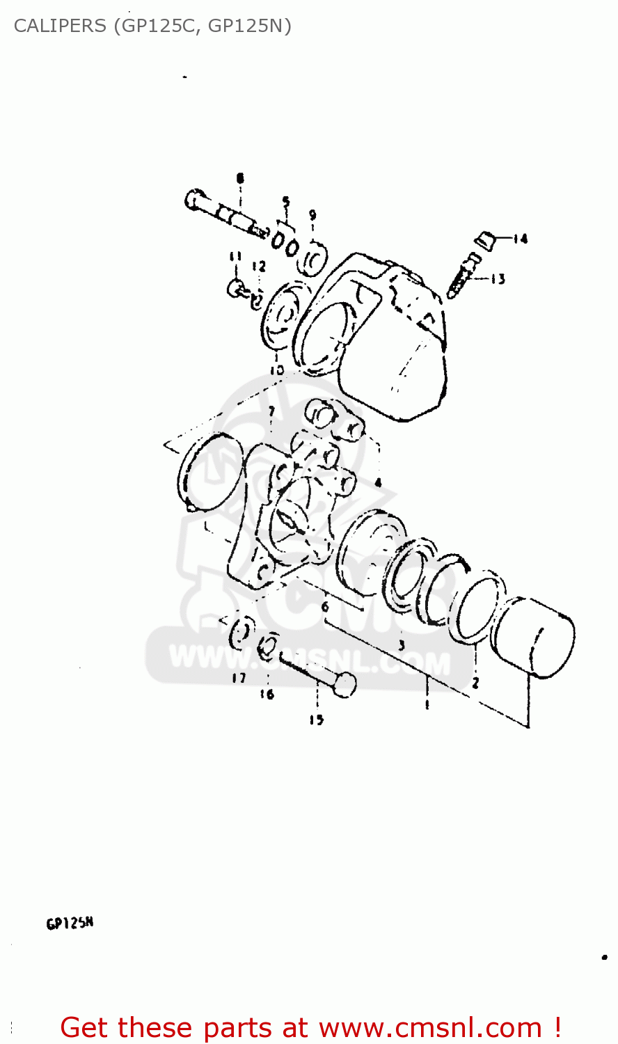 CALIPERS (GP125C, GP125N) GP125 1978 (C) (E01 E02 E04 E06 E13 E17 E18 E21 E22 E24 E30)