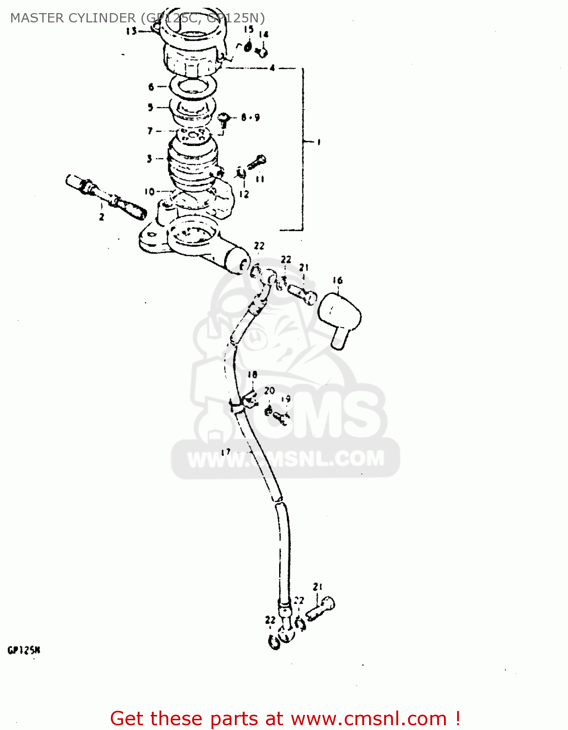 MASTER CYLINDER (GP125C, GP125N) GP125 1978 (C) (E01 E02 E04 E06 E13 E17 E18 E21 E22 E24 E30)