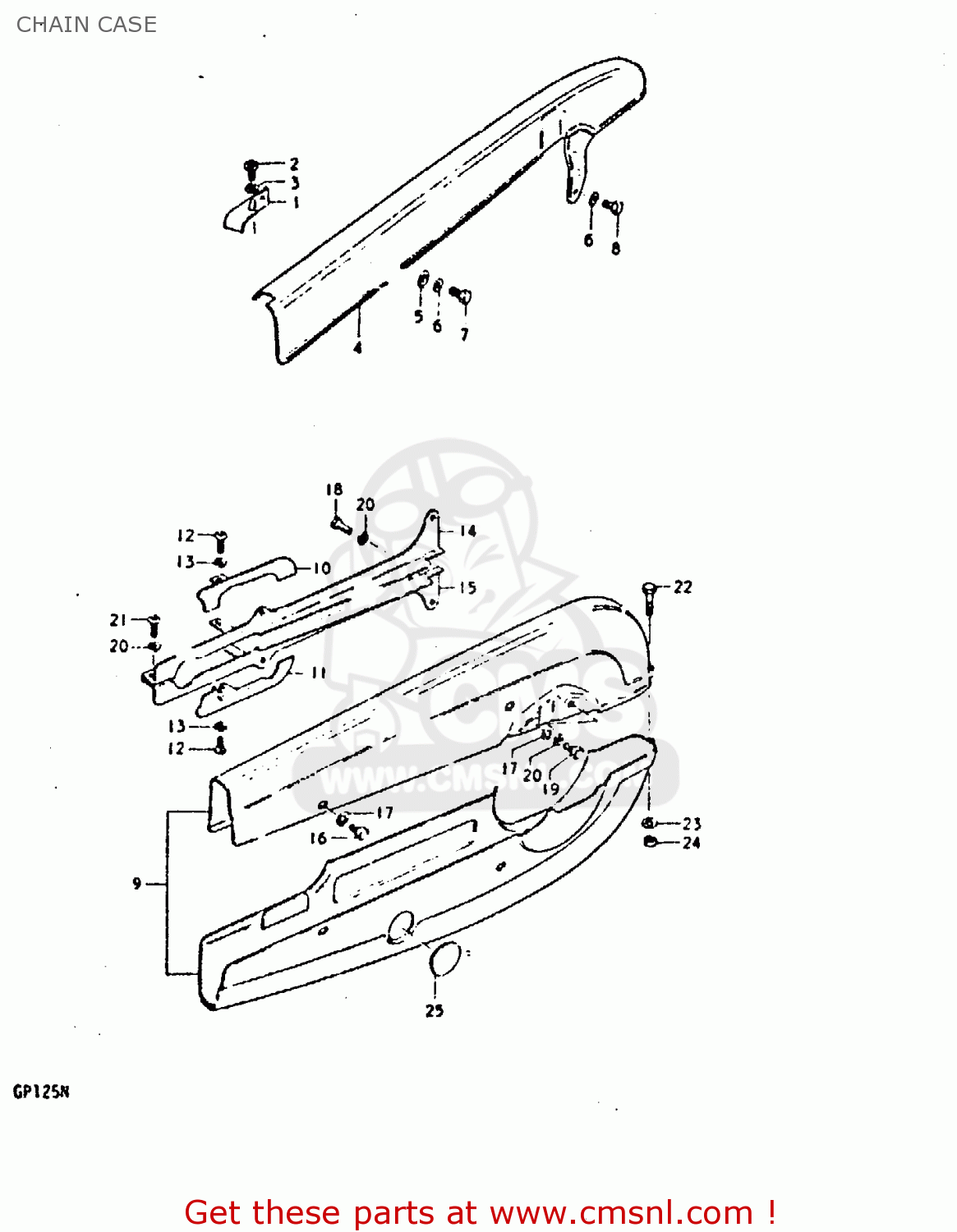 CHAIN CASE GP125 1978 (C) (E01 E02 E04 E06 E13 E17 E18 E21 E22 E24 E30)