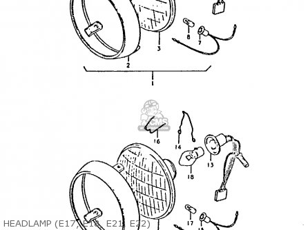 HEADLAMP (E17, E18, E21, E22) - GP125 1978 (C) (E01 E02 E04 E06 E13 E17 E18 E21 E22 E24 E30)