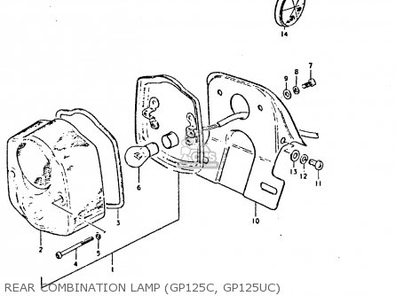 REAR COMBINATION LAMP (GP125C, GP125UC) - GP125 1978 (C) (E01 E02 E04 E06 E13 E17 E18 E21 E22 E24 E30)