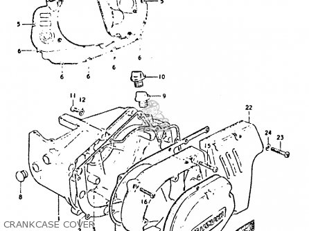 CRANKCASE COVER - GP125 1978 (C) (E01 E02 E04 E06 E13 E17 E18 E21 E22 E24 E30)
