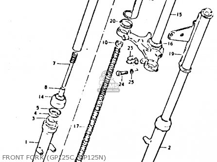 FRONT FORK (GP125C, GP125N) - GP125 1978 (C) (E01 E02 E04 E06 E13 E17 E18 E21 E22 E24 E30)