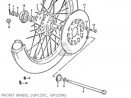 FRONT WHEEL (GP125C, GP125N) - GP125 1978 (C) (E01 E02 E04 E06 E13 E17 E18 E21 E22 E24 E30)