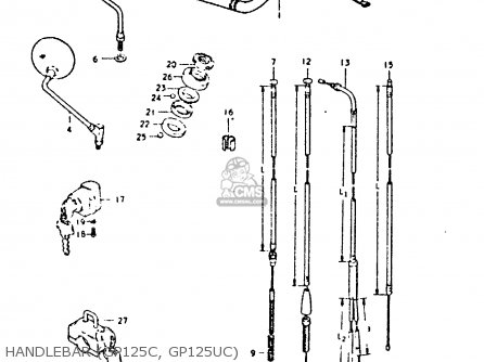 HANDLEBAR (GP125C, GP125UC) - GP125 1978 (C) (E01 E02 E04 E06 E13 E17 E18 E21 E22 E24 E30)