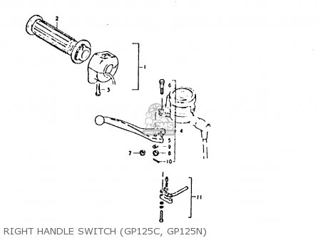 RIGHT HANDLE SWITCH (GP125C, GP125N) - GP125 1978 (C) (E01 E02 E04 E06 E13 E17 E18 E21 E22 E24 E30)