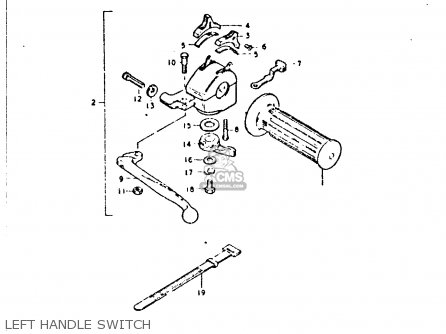 LEFT HANDLE SWITCH - GP125 1978 (C) (E01 E02 E04 E06 E13 E17 E18 E21 E22 E24 E30)