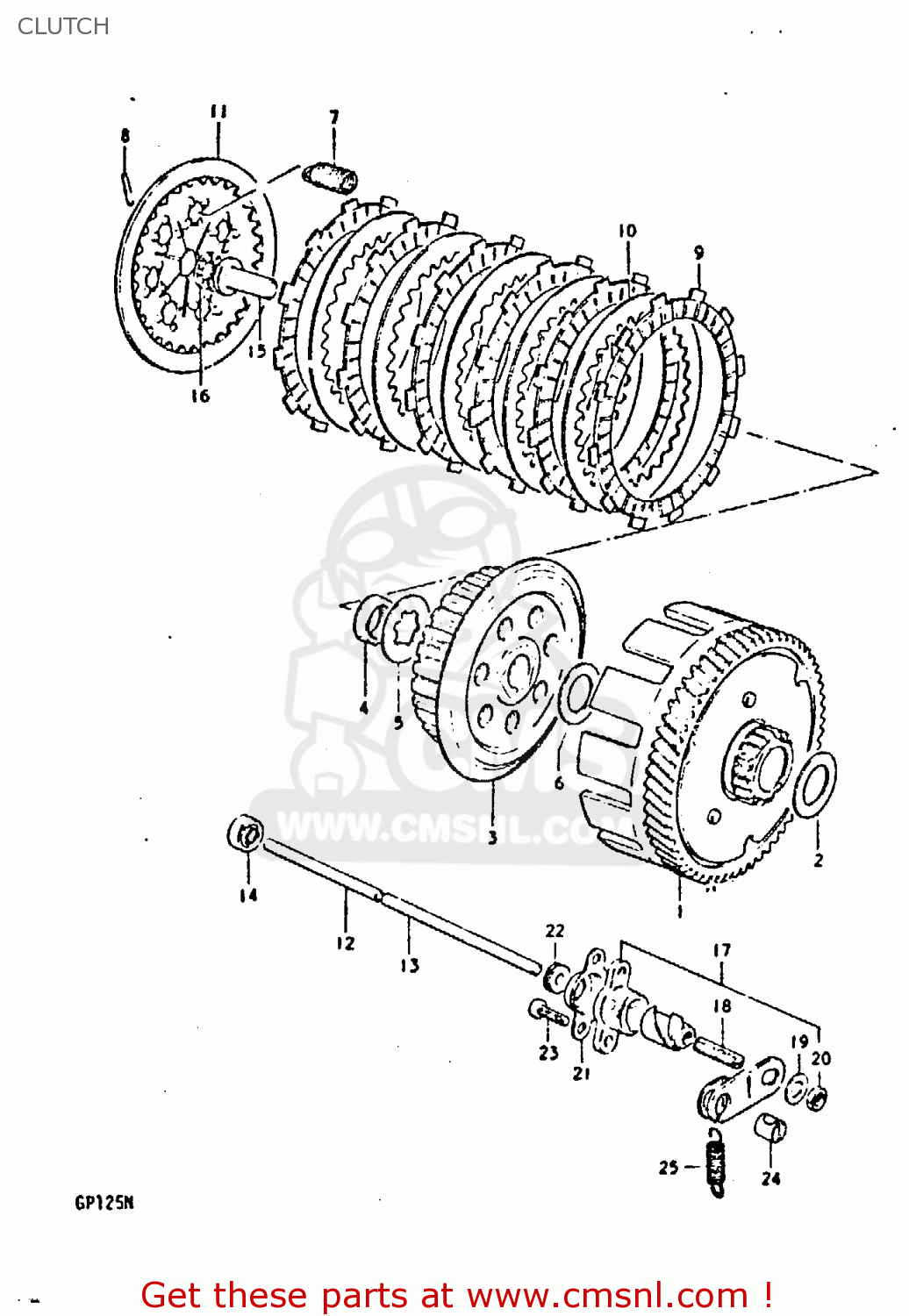 CLUTCH GP125 1979 (N) (E01 E02 E04 E06 E13 E17 E18 E21 E22 E24 30 35 41
