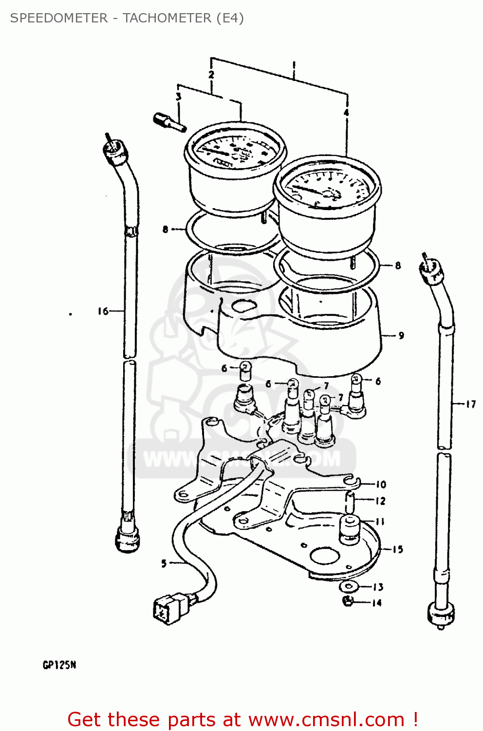 SPEEDOMETER - TACHOMETER (E4) GP125 1979 (N) (E01 E02 E04 E06 E13 E17 E18 E21 E22 E24 30 35 41