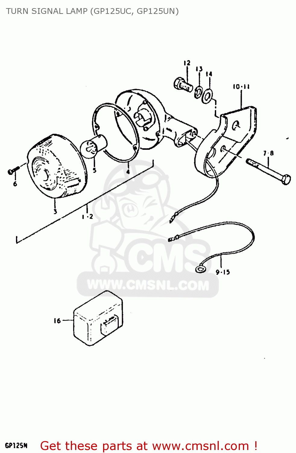 TURN SIGNAL LAMP (GP125UC, GP125UN) GP125 1979 (N) (E01 E02 E04 E06 E13 E17 E18 E21 E22 E24 30 35 41