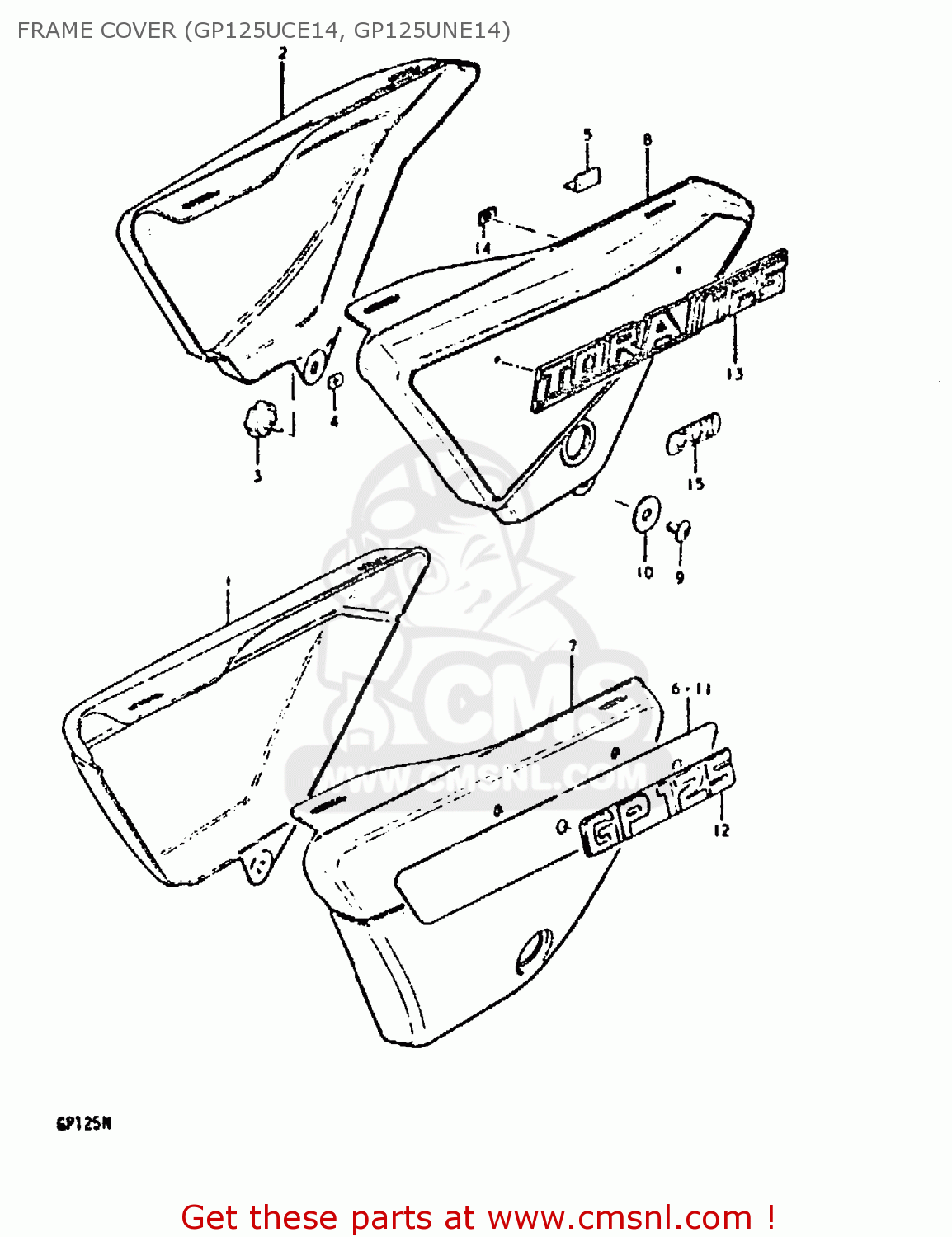 FRAME COVER (GP125UCE14, GP125UNE14) GP125 1979 (N) (E01 E02 E04 E06 E13 E17 E18 E21 E22 E24 30 35 41