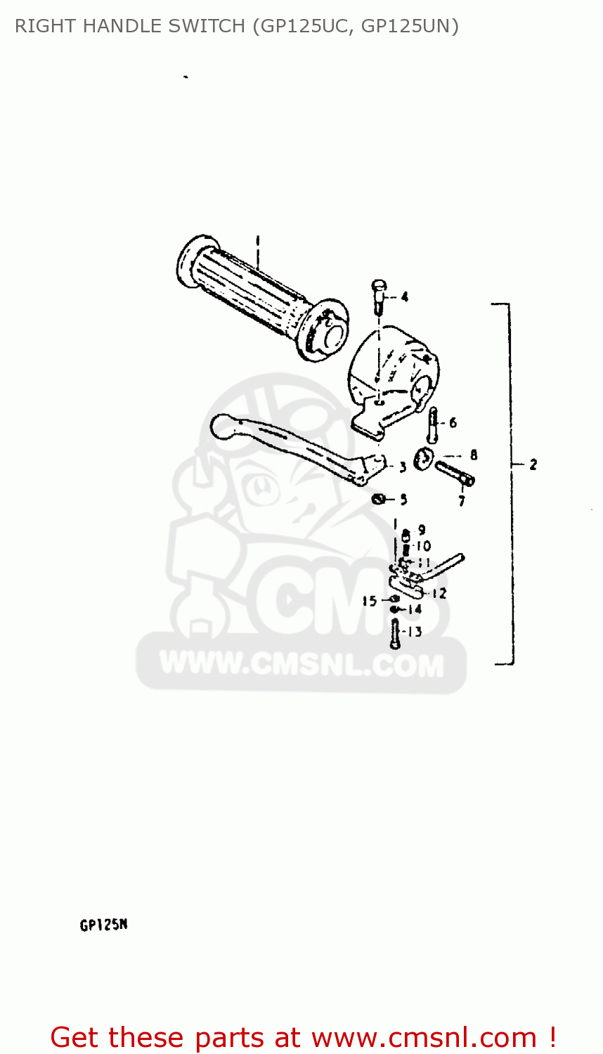 RIGHT HANDLE SWITCH (GP125UC, GP125UN) GP125 1979 (N) (E01 E02 E04 E06 E13 E17 E18 E21 E22 E24 30 35 41