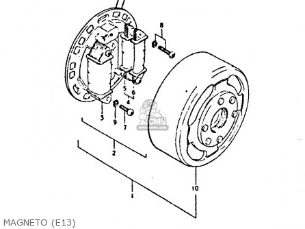MAGNETO (E13) - GP125 1979 (N) (E01 E02 E04 E06 E13 E17 E18 E21 E22 E24 30 35 41