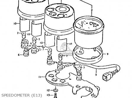 SPEEDOMETER (E13) - GP125 1979 (N) (E01 E02 E04 E06 E13 E17 E18 E21 E22 E24 30 35 41