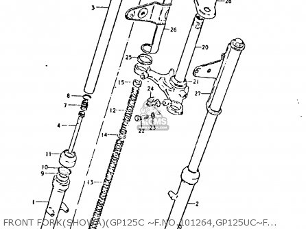 FRONT FORK(SHOWA)(GP125C ~F.NO.101264,GP125UC~F.NO.101622 - GP125 1979 (N) (E01 E02 E04 E06 E13 E17 E18 E21 E22 E24 30 35 41