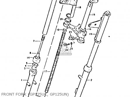 FRONT FORK (GP125UC, GP125UN) - GP125 1979 (N) (E01 E02 E04 E06 E13 E17 E18 E21 E22 E24 30 35 41