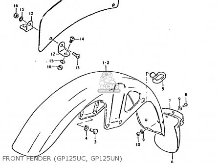 FRONT FENDER (GP125UC, GP125UN) - GP125 1979 (N) (E01 E02 E04 E06 E13 E17 E18 E21 E22 E24 30 35 41