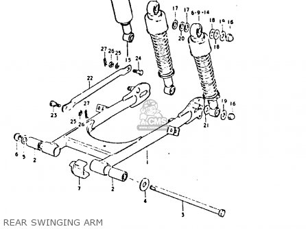 REAR SWINGING ARM - GP125 1979 (N) (E01 E02 E04 E06 E13 E17 E18 E21 E22 E24 30 35 41
