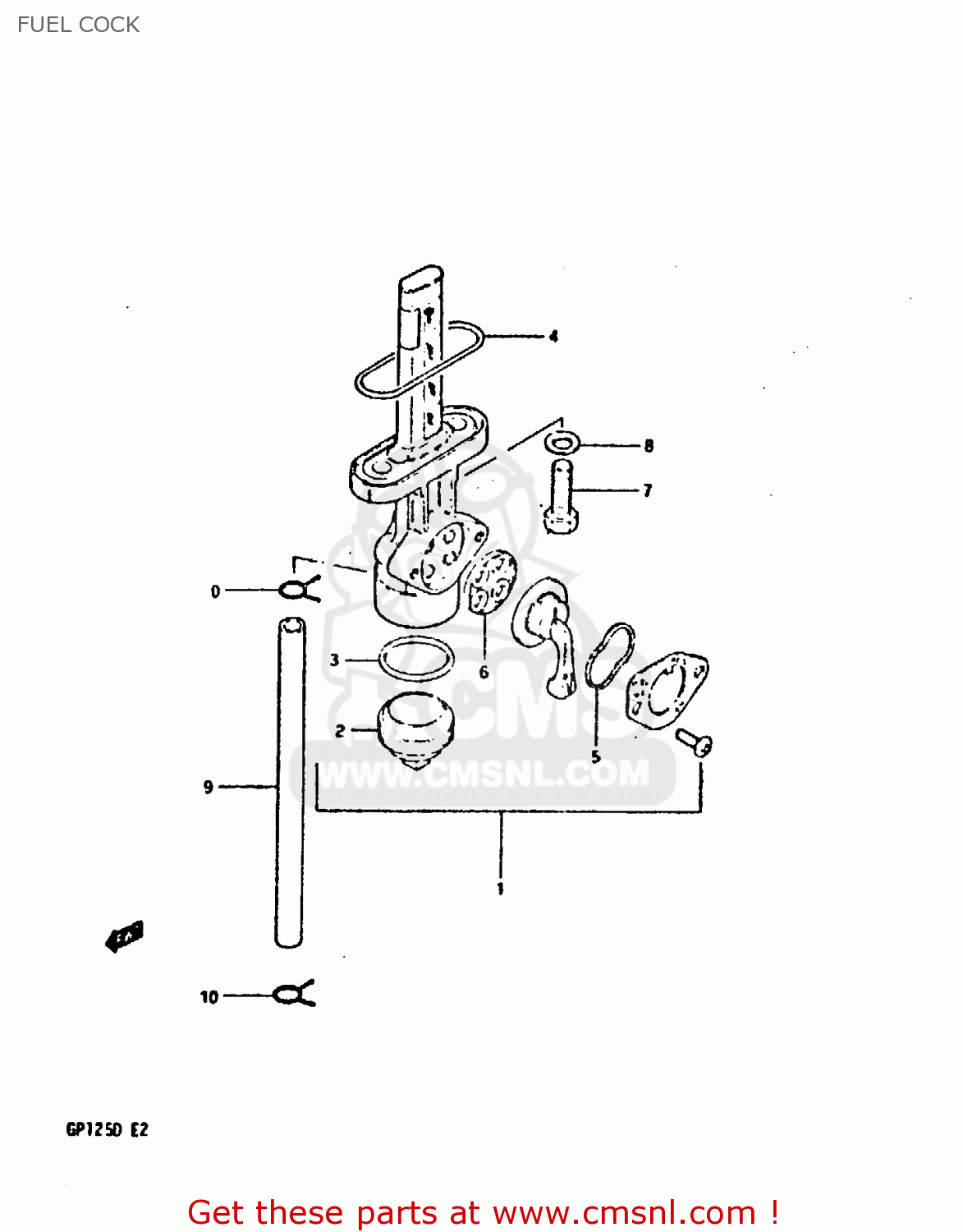 FUEL COCK GP125 1981 (X) (E02 E04 E17 E18 E21 E22 E41)