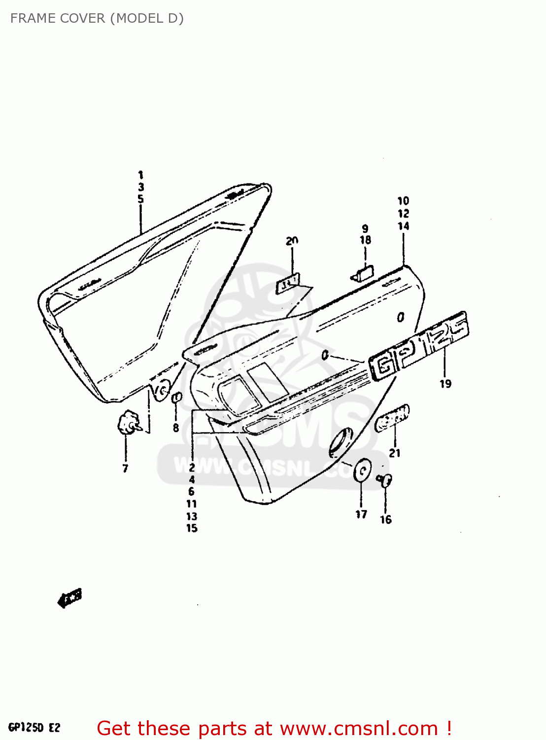 FRAME COVER (MODEL D) GP125 1981 (X) (E02 E04 E17 E18 E21 E22 E41)