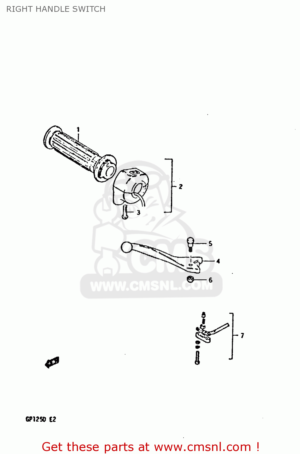 RIGHT HANDLE SWITCH GP125 1981 (X) (E02 E04 E17 E18 E21 E22 E41)
