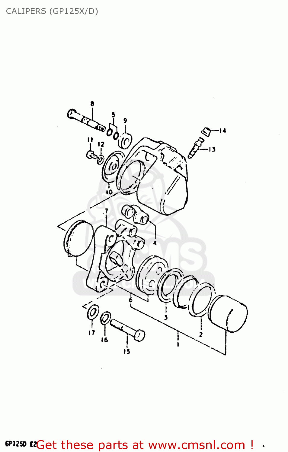 CALIPERS (GP125X/D) GP125 1981 (X) (E02 E04 E17 E18 E21 E22 E41)