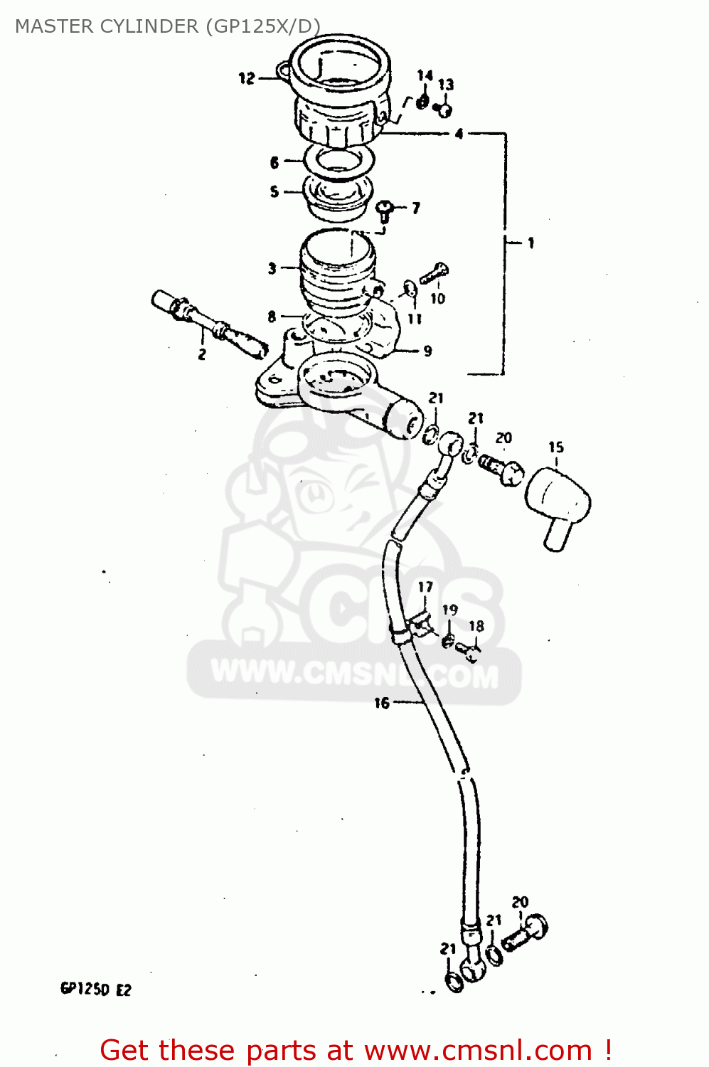 MASTER CYLINDER (GP125X/D) GP125 1981 (X) (E02 E04 E17 E18 E21 E22 E41)