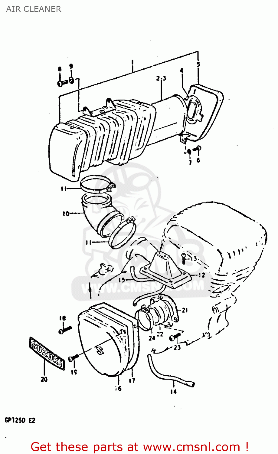 AIR CLEANER GP125 1981 (X) (E02 E04 E17 E18 E21 E22 E41)