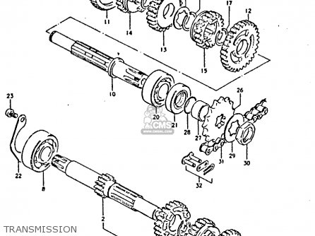 TRANSMISSION - GP125 1981 (X) (E02 E04 E17 E18 E21 E22 E41)