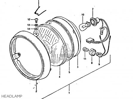 HEADLAMP - GP125 1981 (X) (E02 E04 E17 E18 E21 E22 E41)