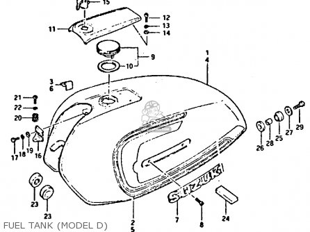FUEL TANK (MODEL D) - GP125 1981 (X) (E02 E04 E17 E18 E21 E22 E41)