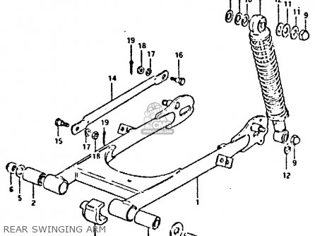 REAR SWINGING ARM - GP125 1981 (X) (E02 E04 E17 E18 E21 E22 E41)