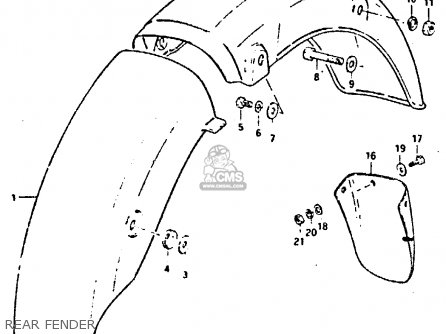 REAR FENDER - GP125 1981 (X) (E02 E04 E17 E18 E21 E22 E41)