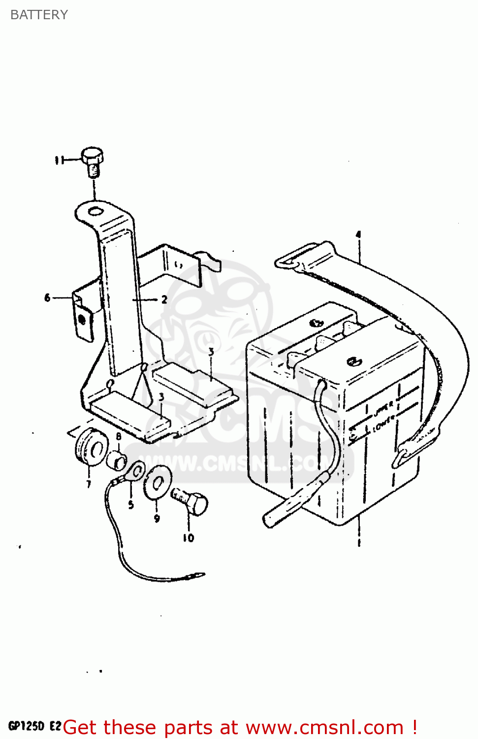 BATTERY GP125 1983 (D) (E02 E04 E17 E18 E21 E22 E41)