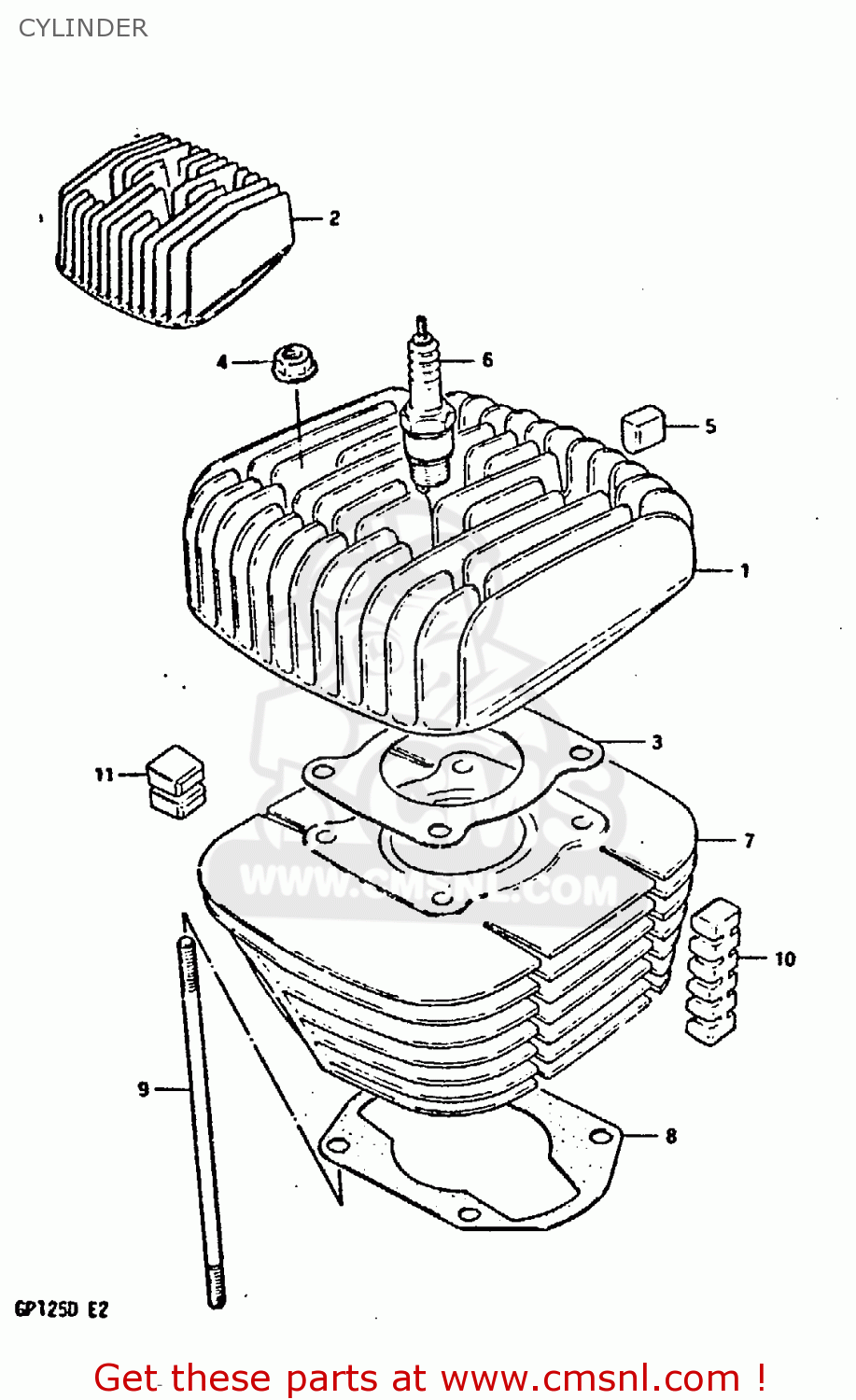 CYLINDER GP125 1983 (D) (E02 E04 E17 E18 E21 E22 E41)