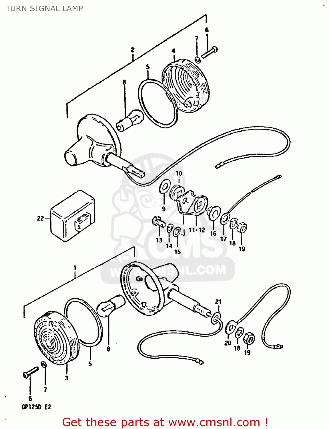 TURN SIGNAL LAMP GP125 1983 (D) (E02 E04 E17 E18 E21 E22 E41)