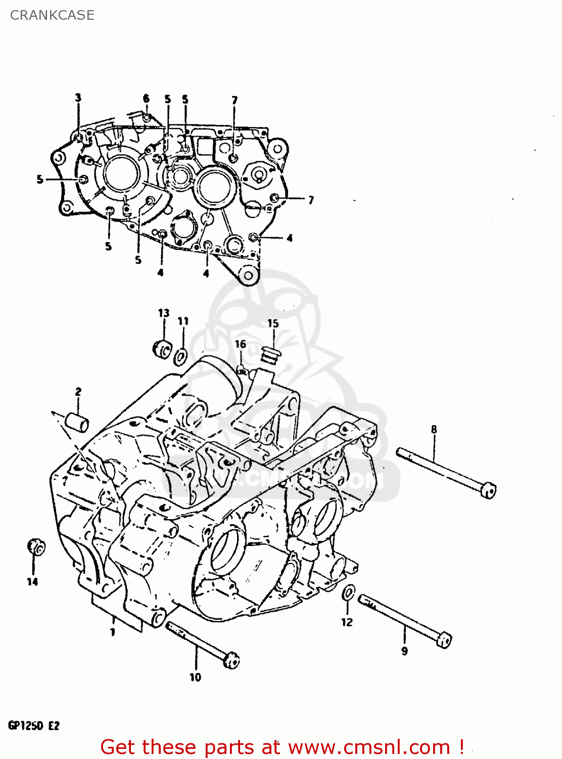 CRANKCASE GP125 1983 (D) (E02 E04 E17 E18 E21 E22 E41)